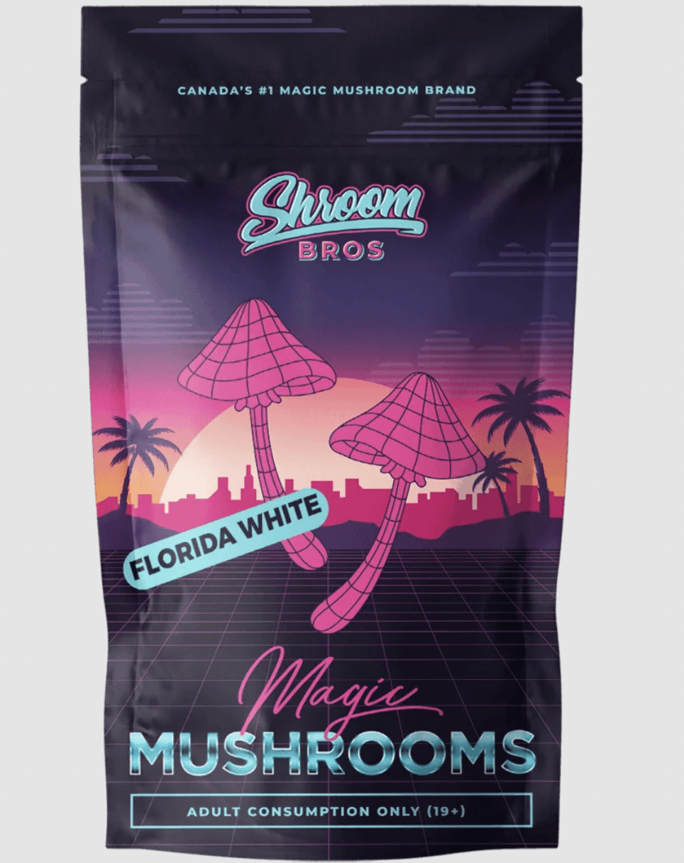 Florida white mushrooms with pale cream caps