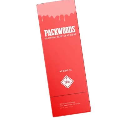 Red Packwoods carts carton, 1000mg THC vape cartridge