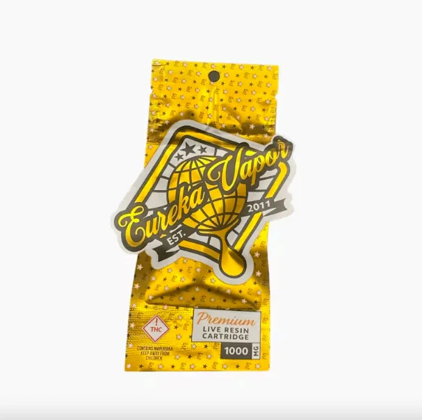 Eureka Vapor Premium live resin pouch, a separate line from this THC vape