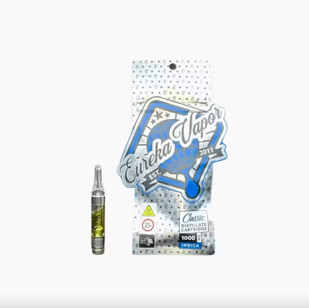 Eureka THC vape indica pouch with 1g 510-thread cartridge