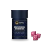 Muscimol gummies jar with berry gummies in front
